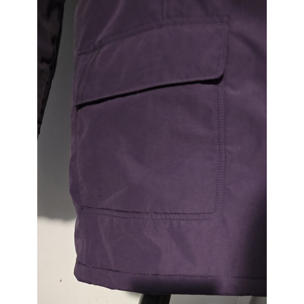 Lands' End Squall Breathable Waterproof Zip Parka Purple Hooded SZ L-Tall/14-16 - Picture 5 of 11